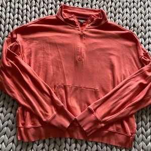 Aerie quart-zip coral sweatshirt XL